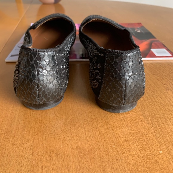 π Donald J. Pliner Black Leather Suede Loafers Flats Bead Embellished Sz 6.5 π - Picture 11 of 13